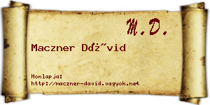 Maczner Dávid névjegykártya