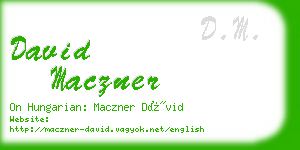 david maczner business card